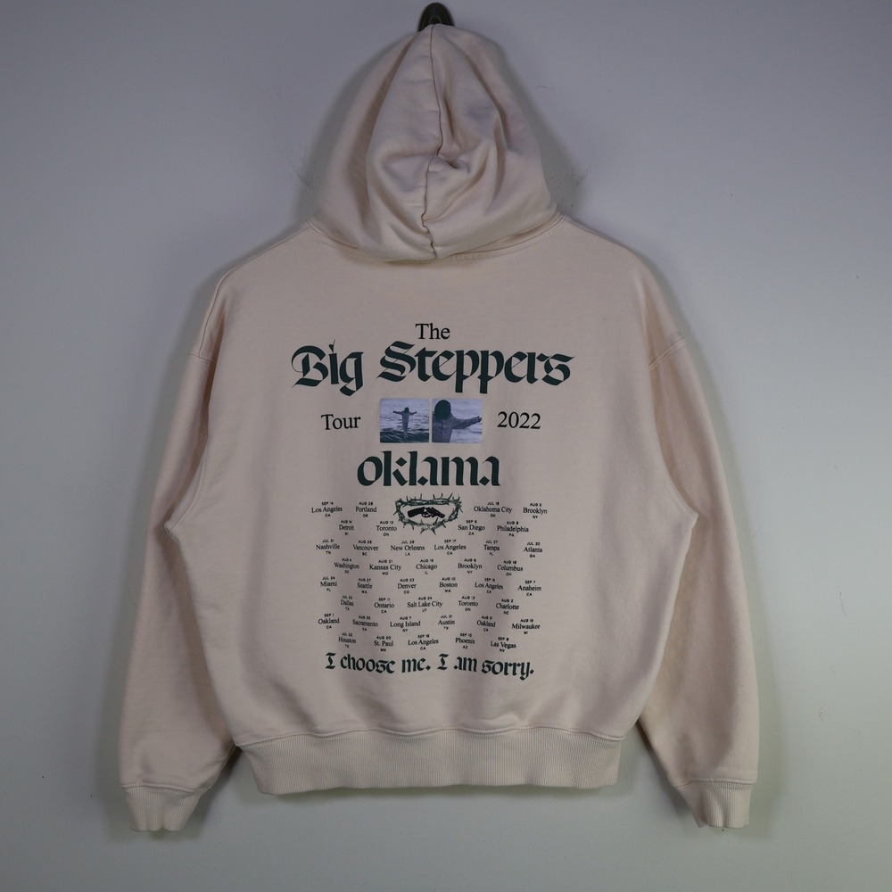 Kendrick Lamar Oklama‎ Big Steppers Tour 2022 Hoodie Small Cream Rap Merch Rare